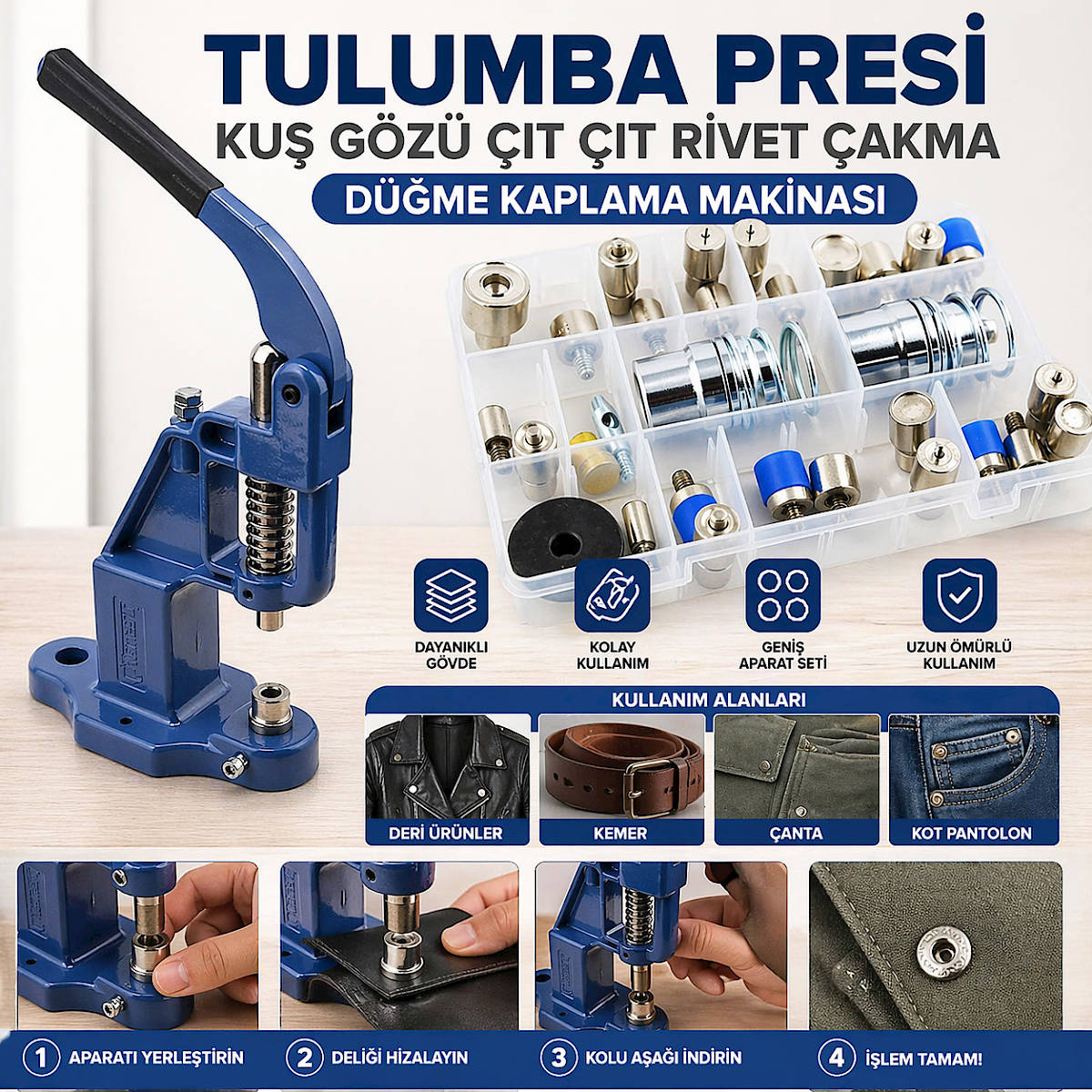 Tulumba Presi Ku� G�z� ��t ��t Rivet �akma D��me Kaplama Makinas�