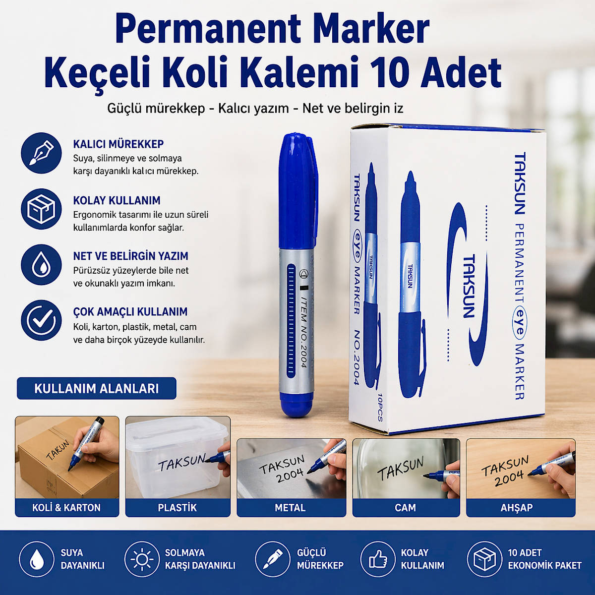 Permanent Marker Koli Kalemi 10 Adet 