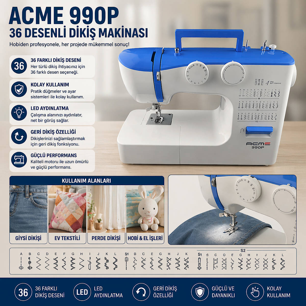 Acme 990P 36 Desenli Diki� Makinas�