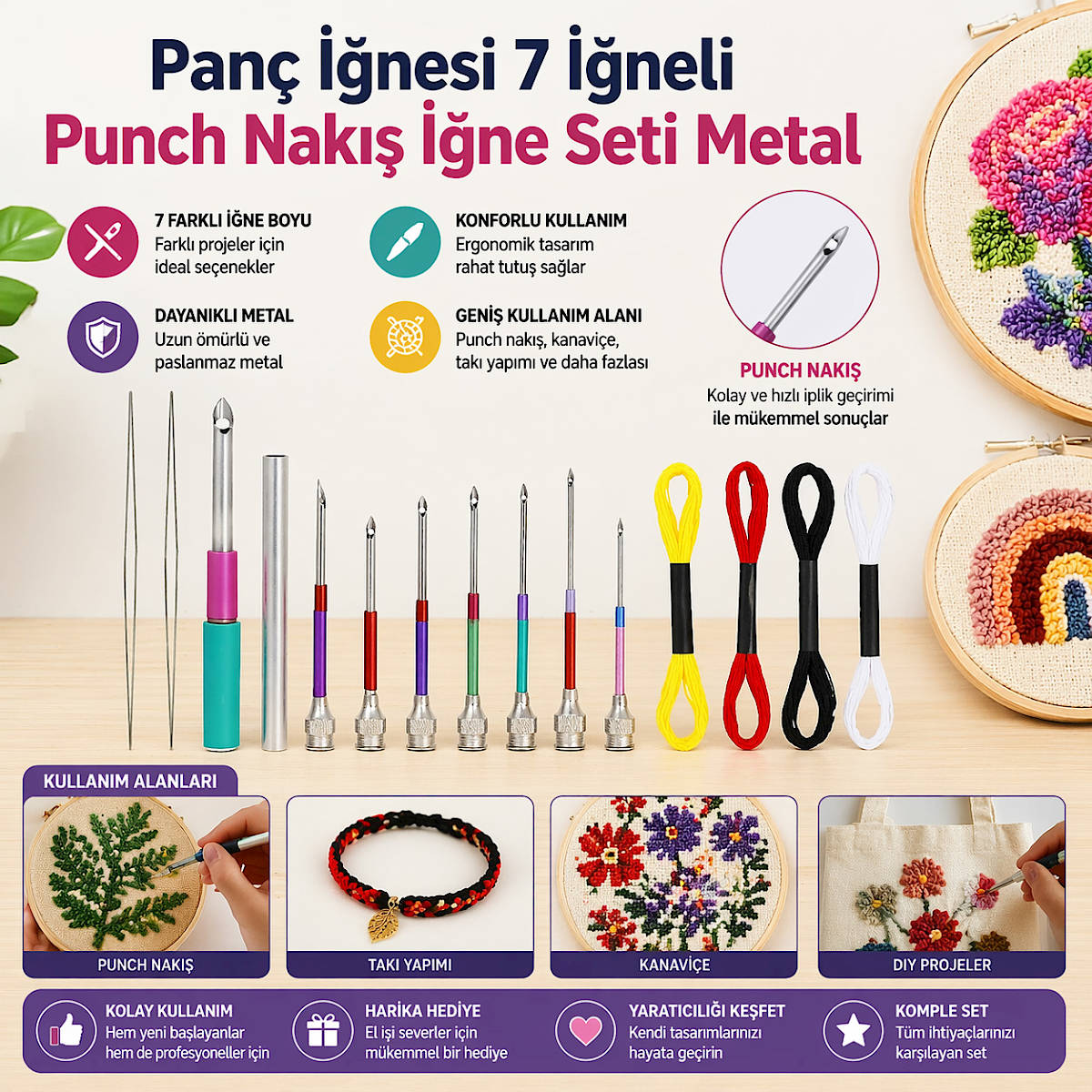 Pan� ��nesi 7 ��neli Punch ��ne Seti Metal