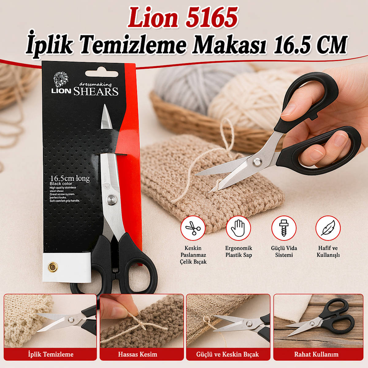 Lion 5165 �plik Temizleme Makas� 16.5 CM