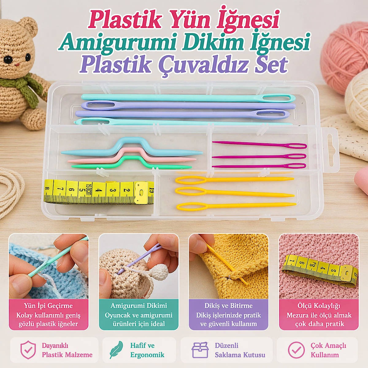 Plastik Y�n ��nesi Amigurumi Dikim ��nesi Plastik �uvald�z Set