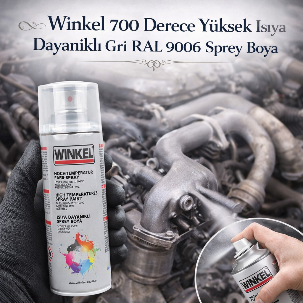 Winkel 700 Derece Y�ksek Is�ya Dayan�kl� Gri RAL 9006 Sprey Boya