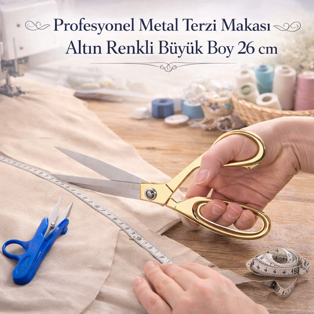 Profesyonel Metal Terzi Makas� Alt�n Renkli Renkli 26 cm