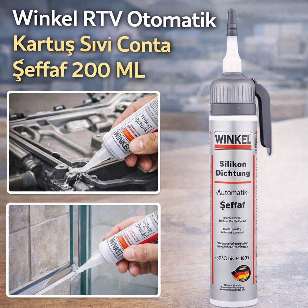 Winkel RTV Otomatik Kartuş Sıvı Conta Şeffaf 200 ML