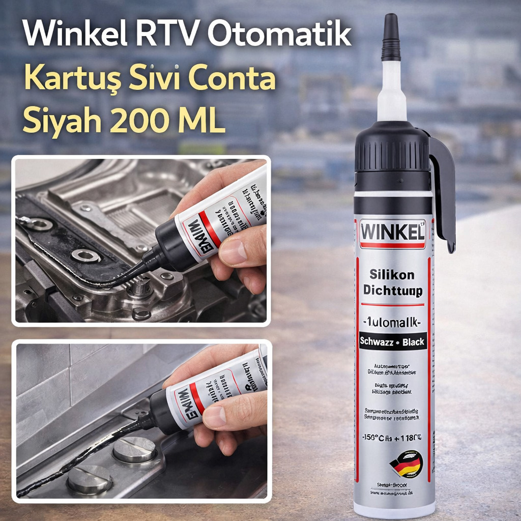Winkel RTV Otomatik Kartuş Sıvı Conta Siyah 200 ML