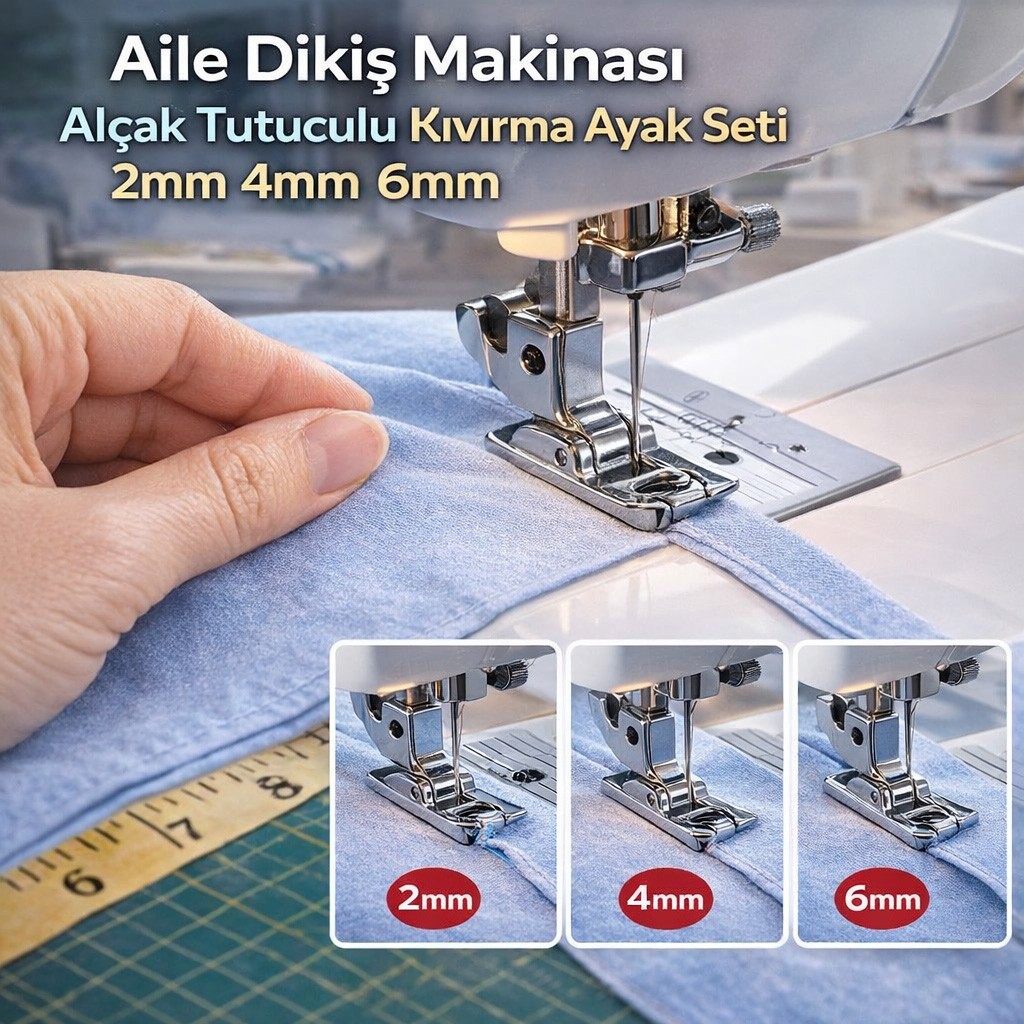Aile Diki� Makinas� Al�ak Tutuculu K�v�rma Ayak Seti 2mm 4mm 6mm