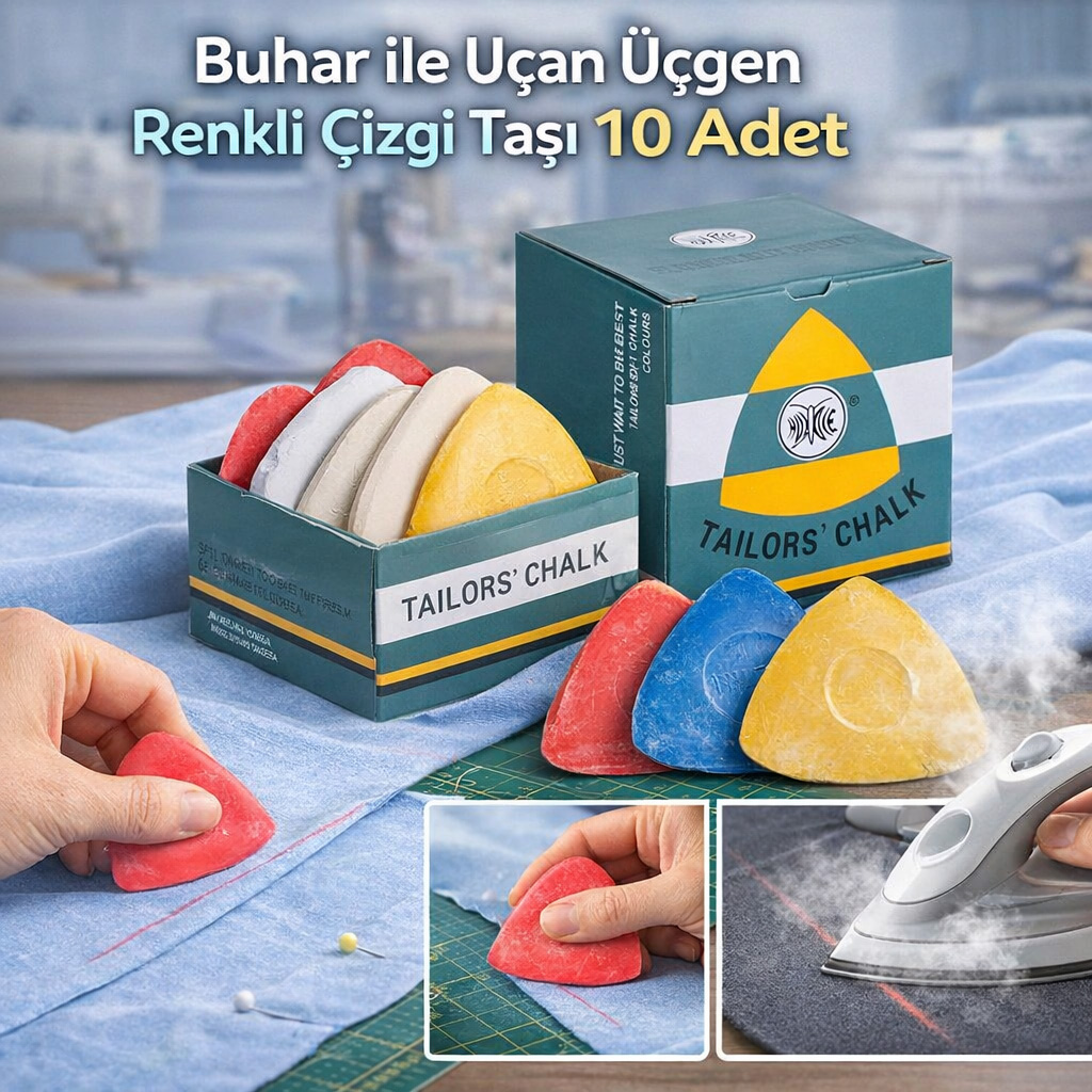 Buhar ile U�an ��gen Renkli �izgi Ta�� 10 Adet