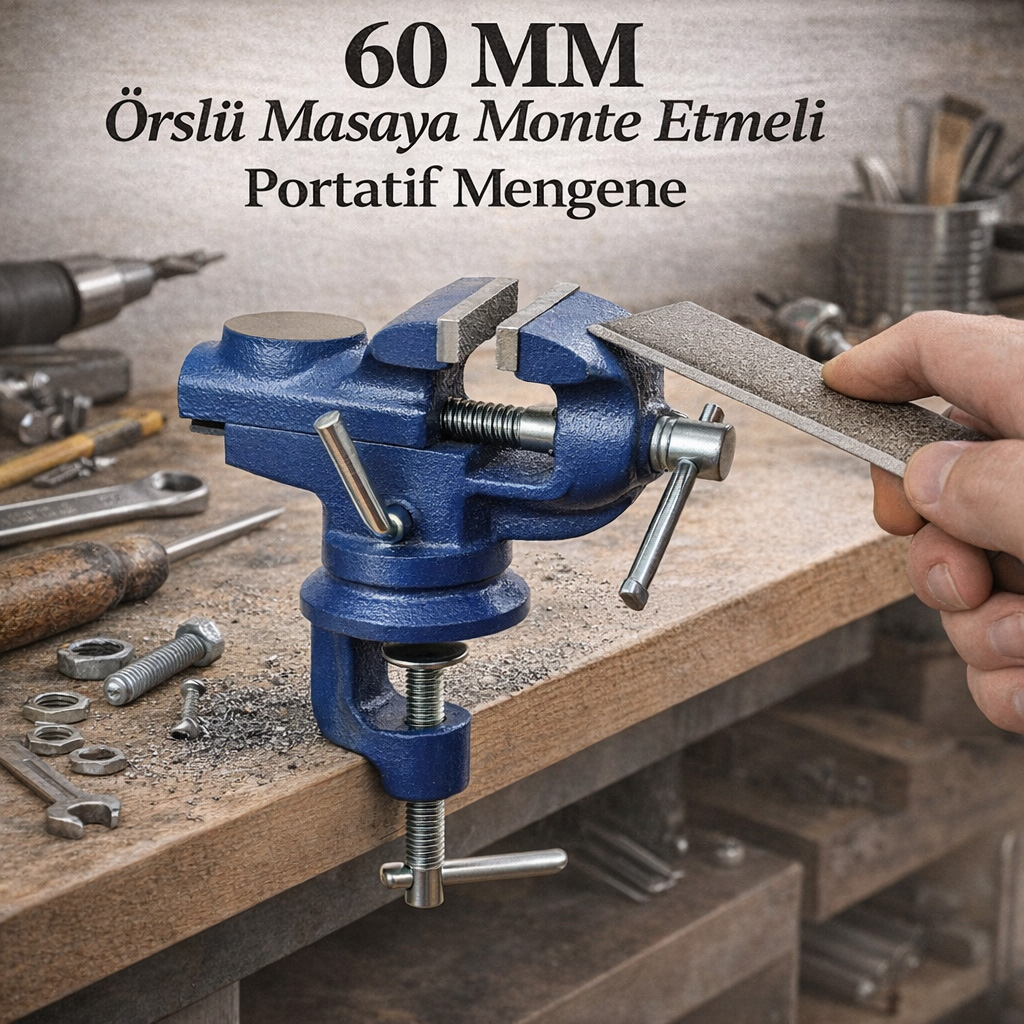 60 MM �rsl� Masaya Monte Etmeli Portatif Mengene