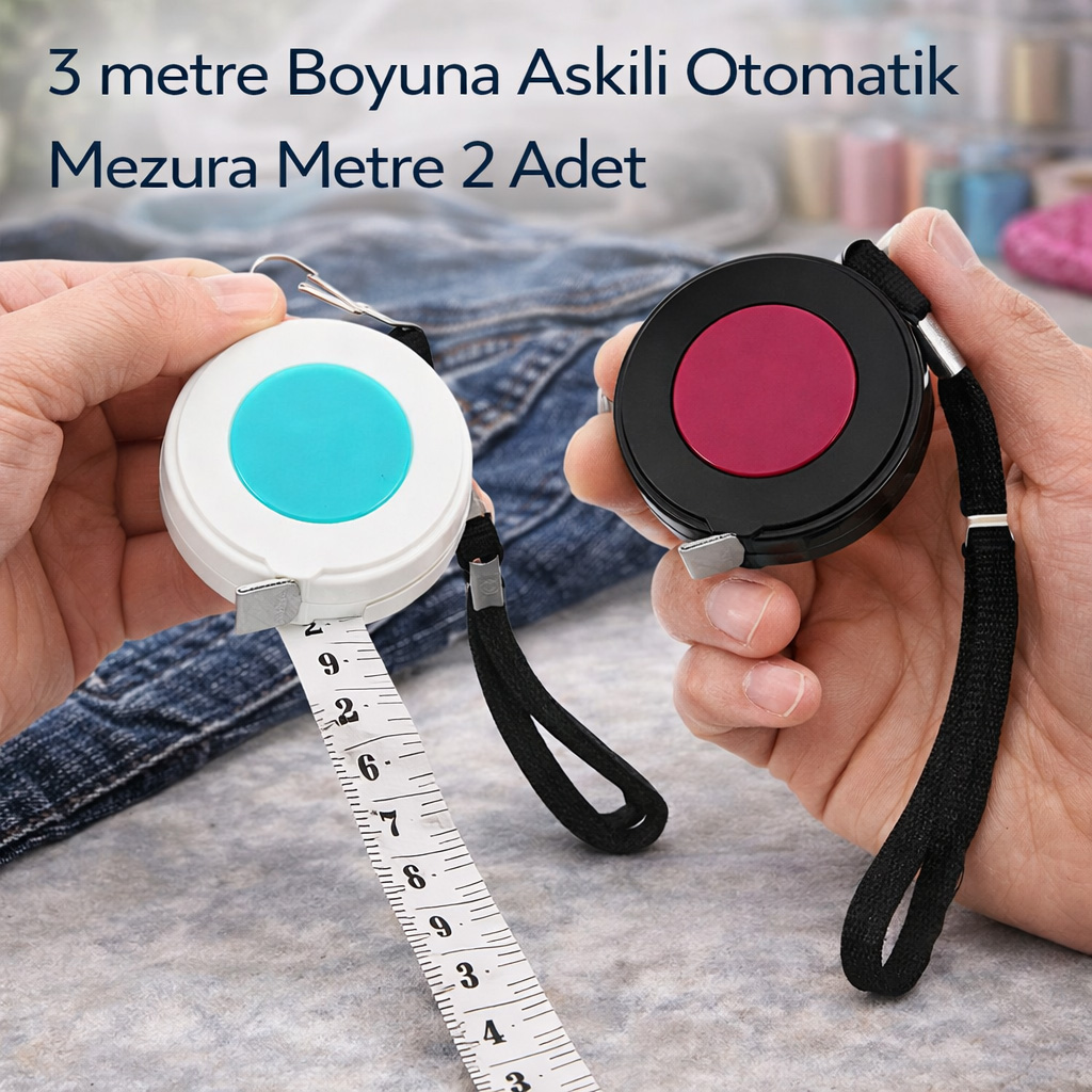  3 metre Boyuna Ask�l� Otomatik Mezura Metre 2 Adet
