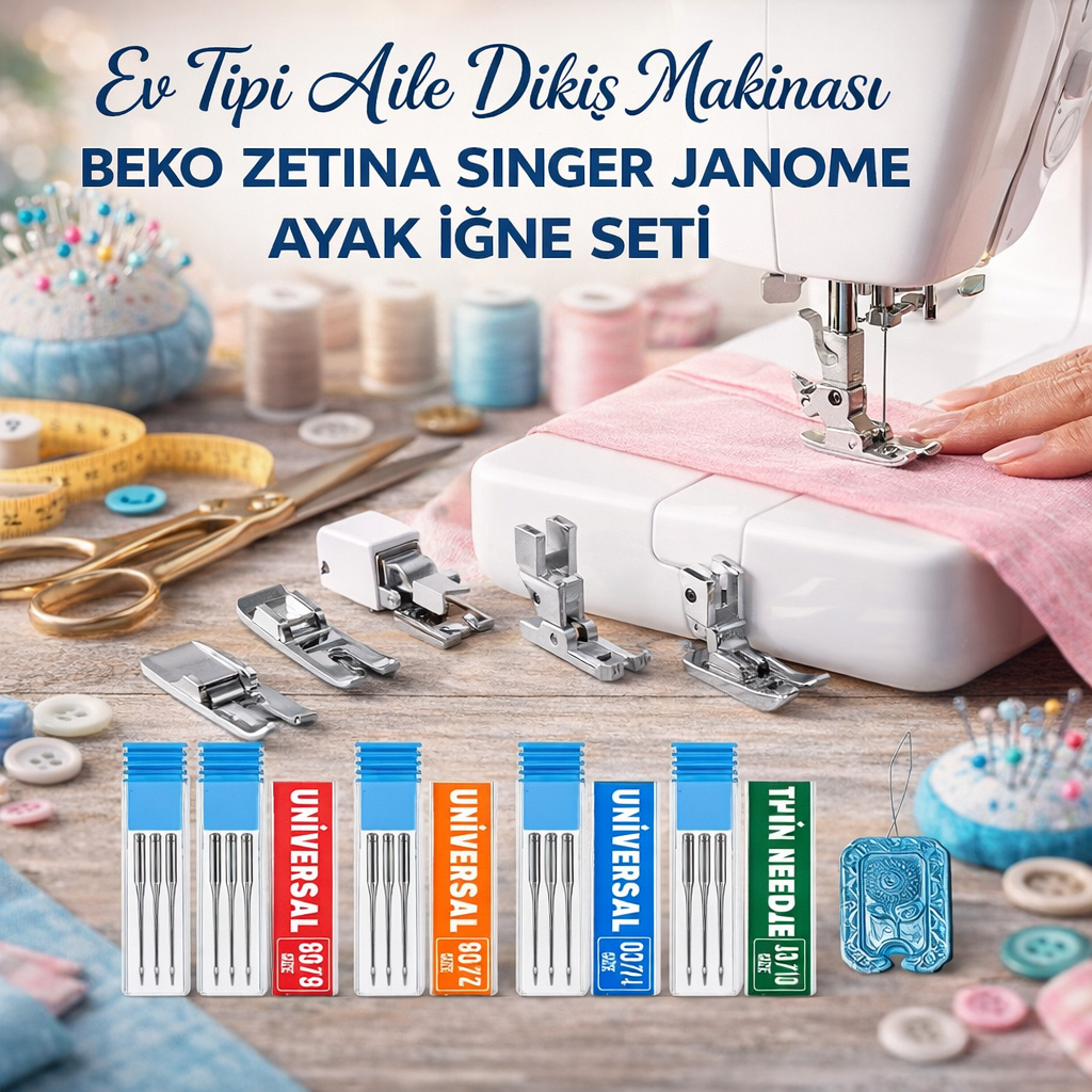 Ev Tipi Aile Diki� Makinas� Beko Zetina Singer Janome Ayak I�ne Seti
