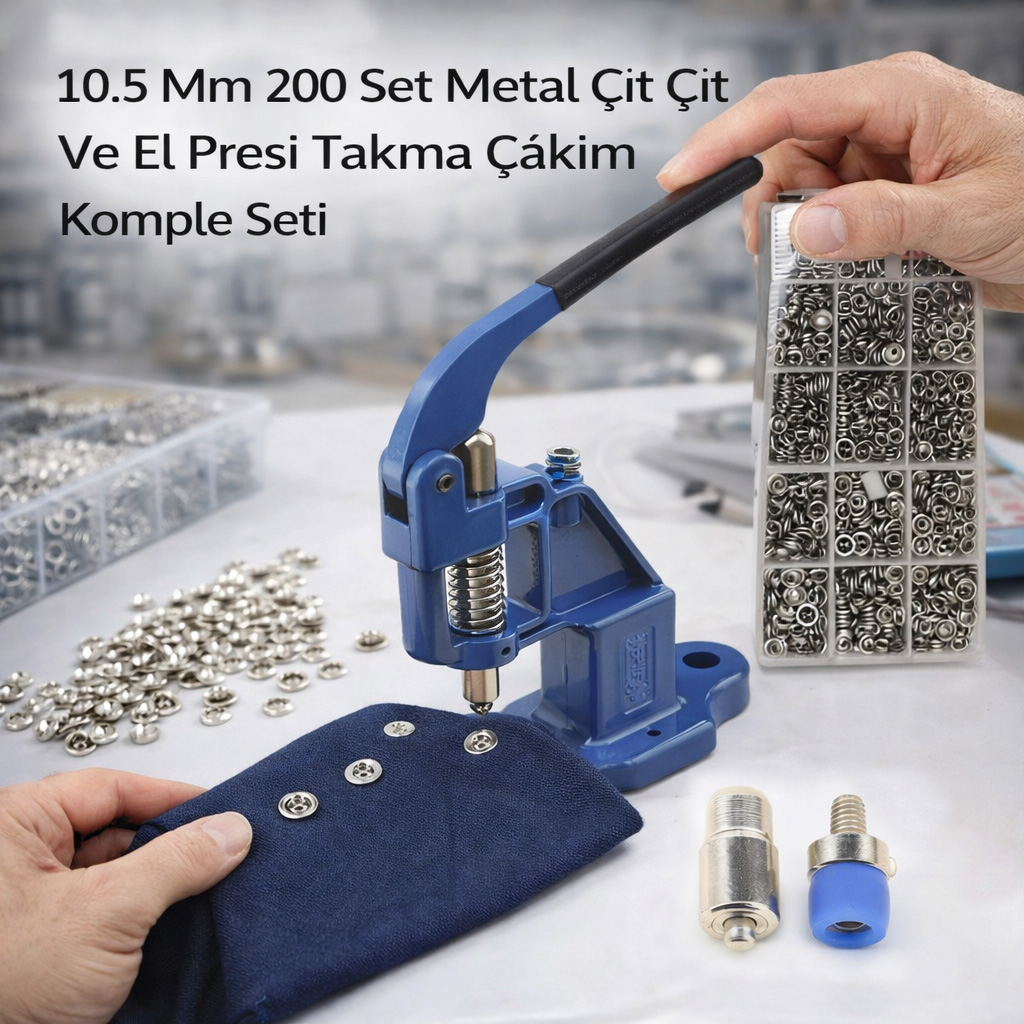10.5 Mm 200 Set Metal ��t ��t Ve El Presi Takma �ak�m Komple Seti