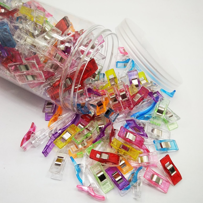 120 Adet Dikiş Nakış Kumaş Maşası Hobi Plastik Klips Ayarlı Kağıt Tutucu Mandal
