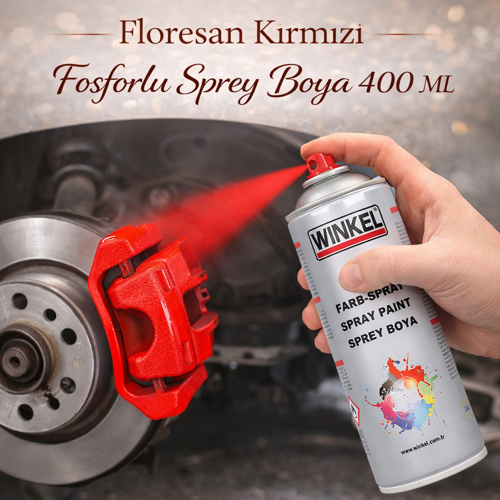 Floresan Kırmızı Fosforlu Sprey Boya 400 ML