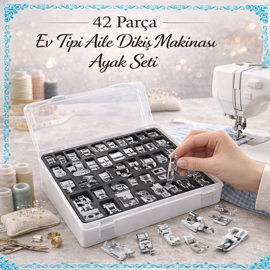 42 Par�a Ev Tipi Aile Diki� Makinas� Ayak Seti