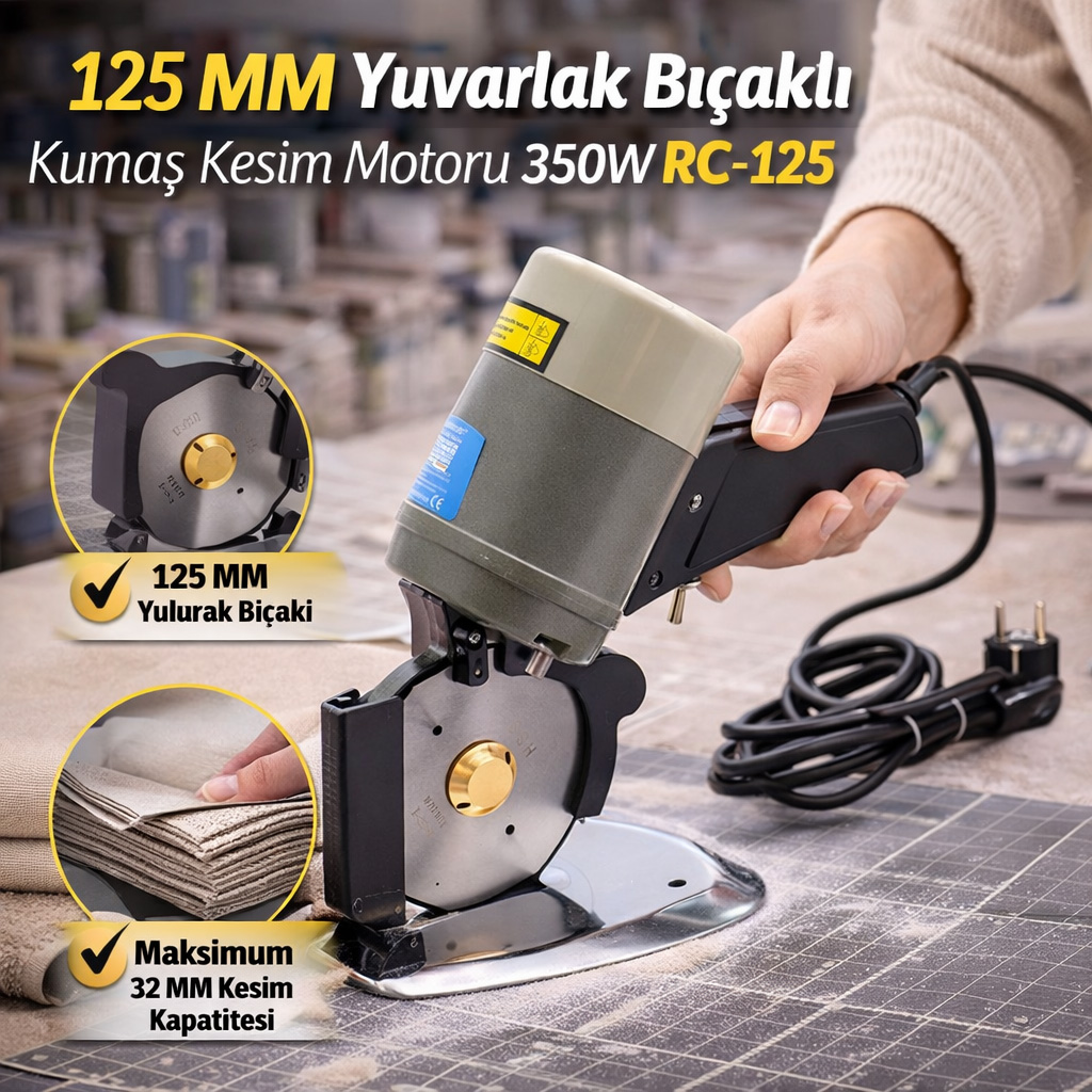 125 MM Yuvarlak B��akl� Kuma� Kesim Motoru 350W RC-125