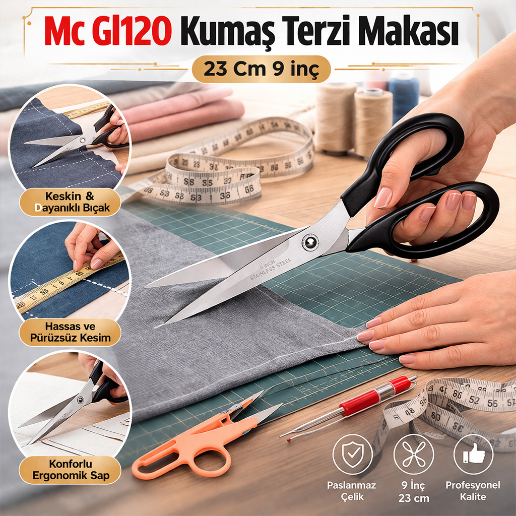 Mc Gl120 Kuma� Terzi Makas� 23 Cm 9"in�