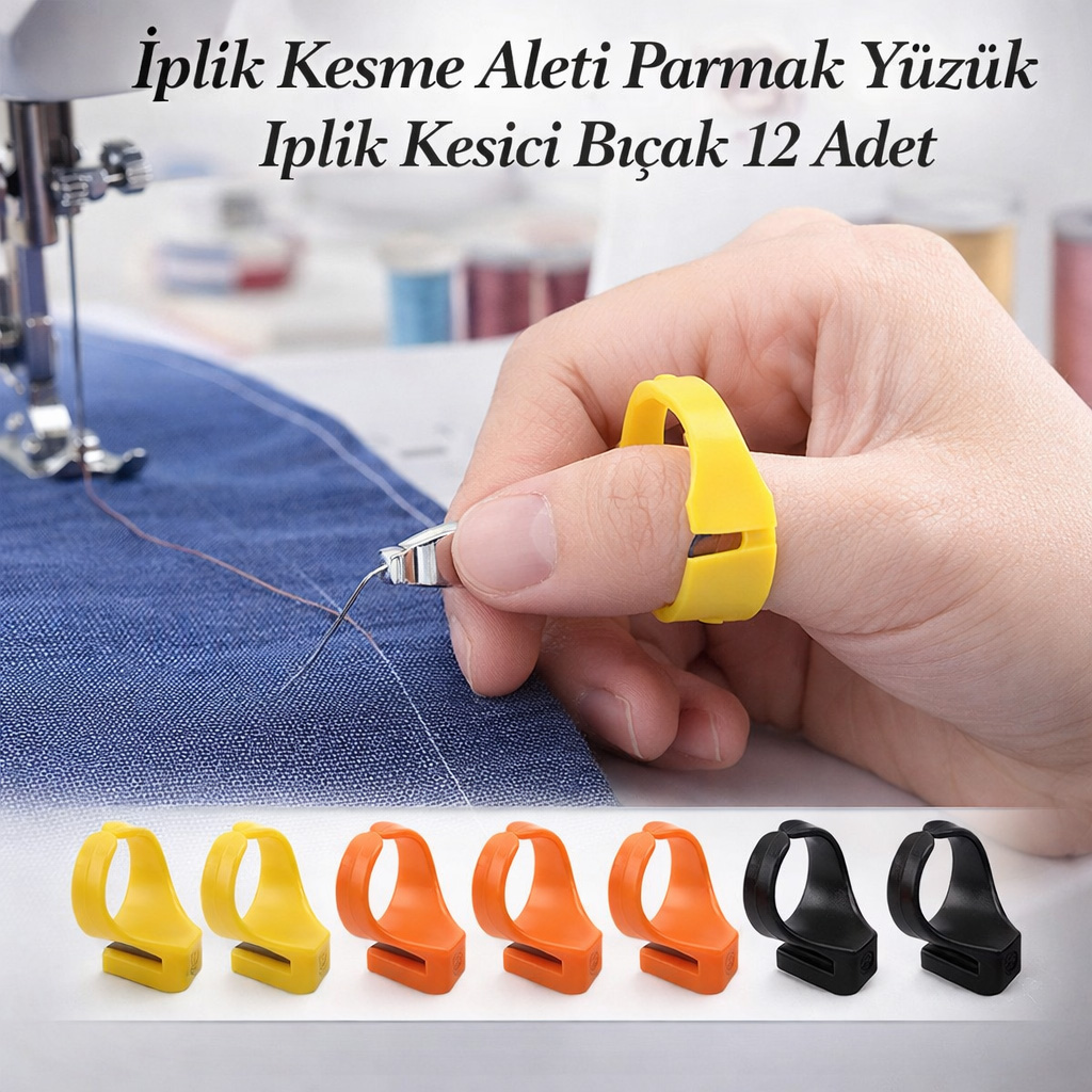 �plik Kesme Aleti Parmak Y�z�k Iplik Kesici B��ak 12 Adet
