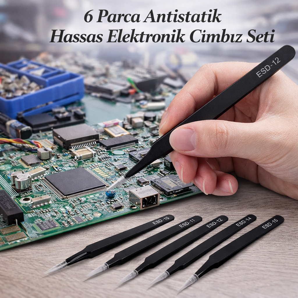 6 Par�a Antistatik Hassas Elektronik C�mb�z Seti