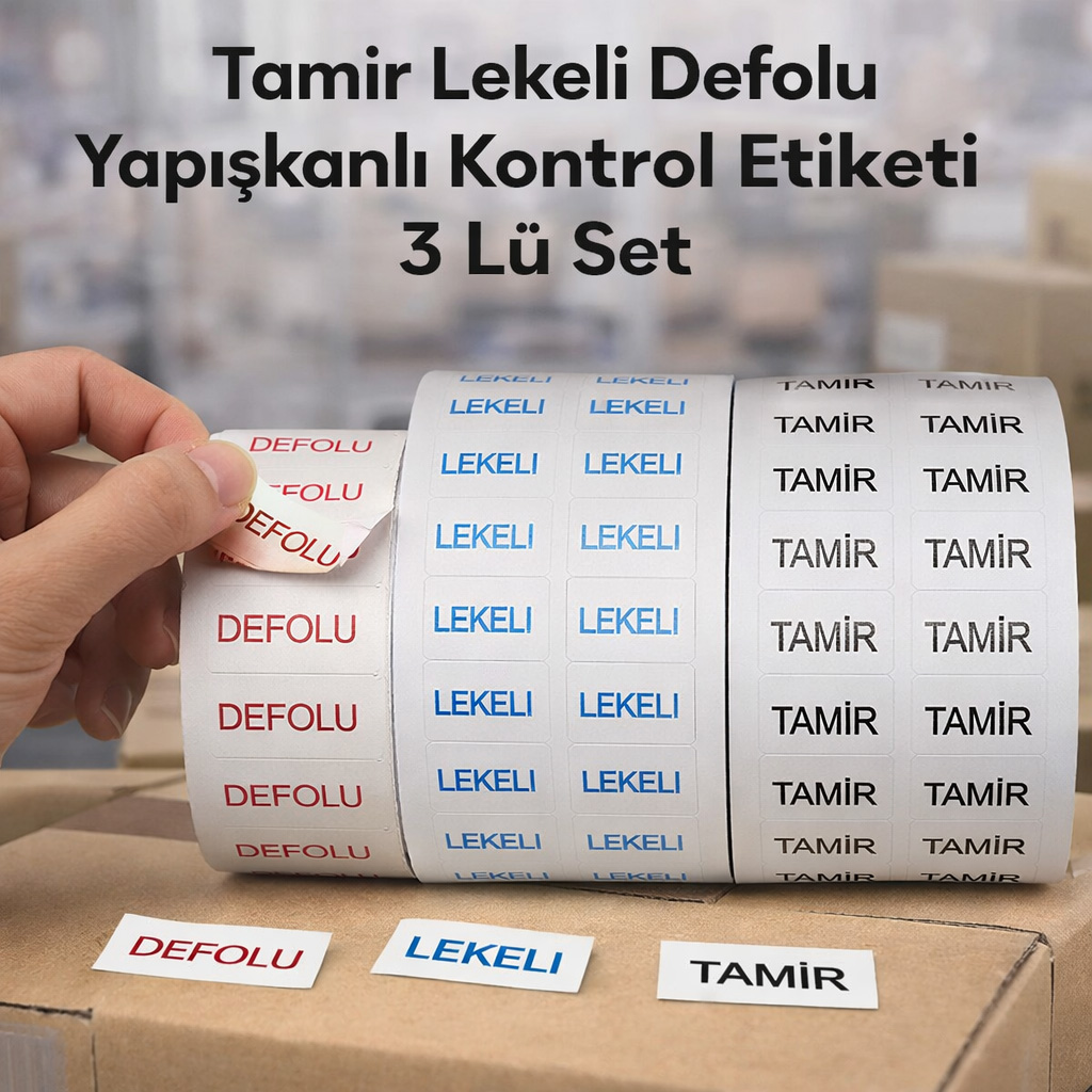 Tamir Lekeli Defolu Yap��kanl� Kontrol Etiketi 3 L� Set