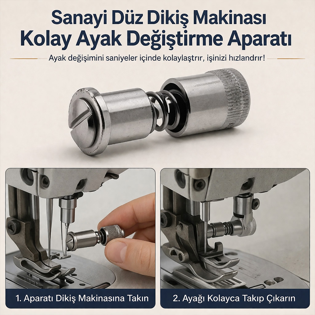 Sanayi D�z Diki� Makinas� Kolay Ayak De�i�tirme Aparat��