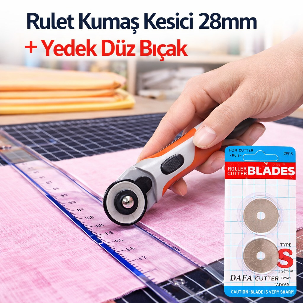  Rulet Kuma� Kesici 28mm + Yedek D�z B��ak