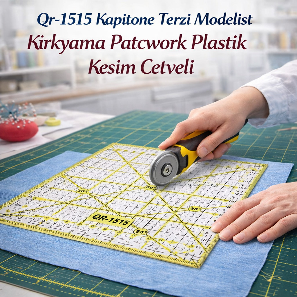 Qr-1515 Kapitone Terzi Modelist K�rkyama Patcwork Plastik Kesim Cetveli