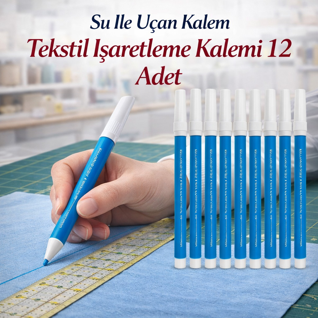 Su Ile U�an Kalem Tekstil I�aretleme Kalemi 12 Adet