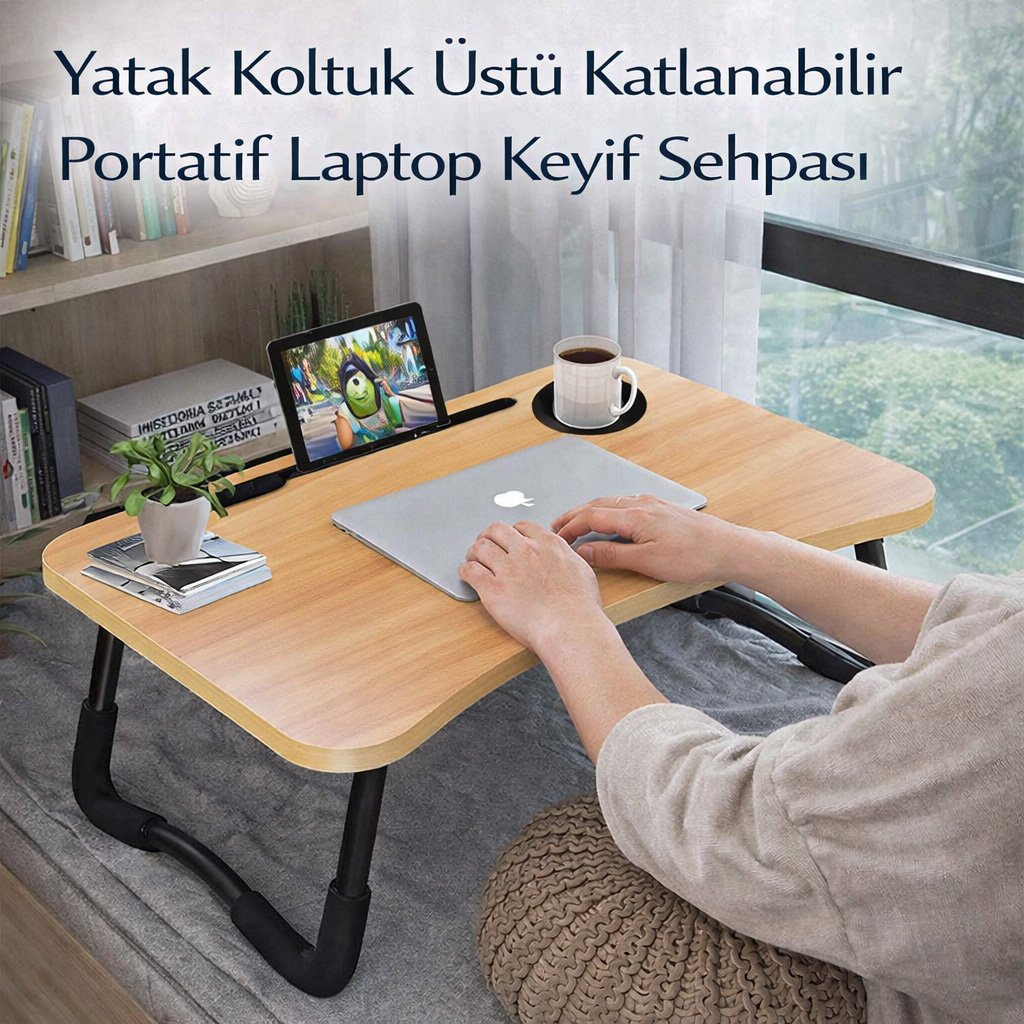 Yatak Koltuk �st� Katlanabilir Portatif Laptop Keyif Sehpas�