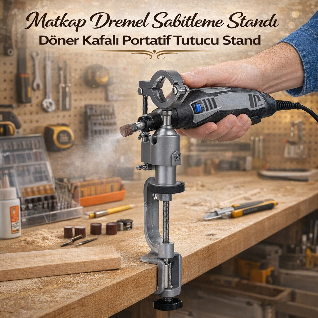 Matkap Dremel Sabitleme Stand� D�ner Kafal� Portatif Tutucu Stand