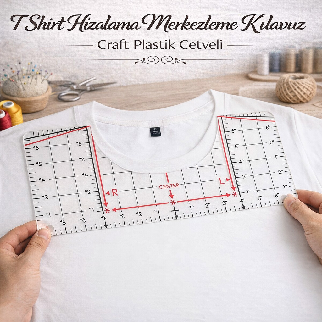 T Shirt Hizalama Merkezleme K�lavuz Craft Plastik Cetveli