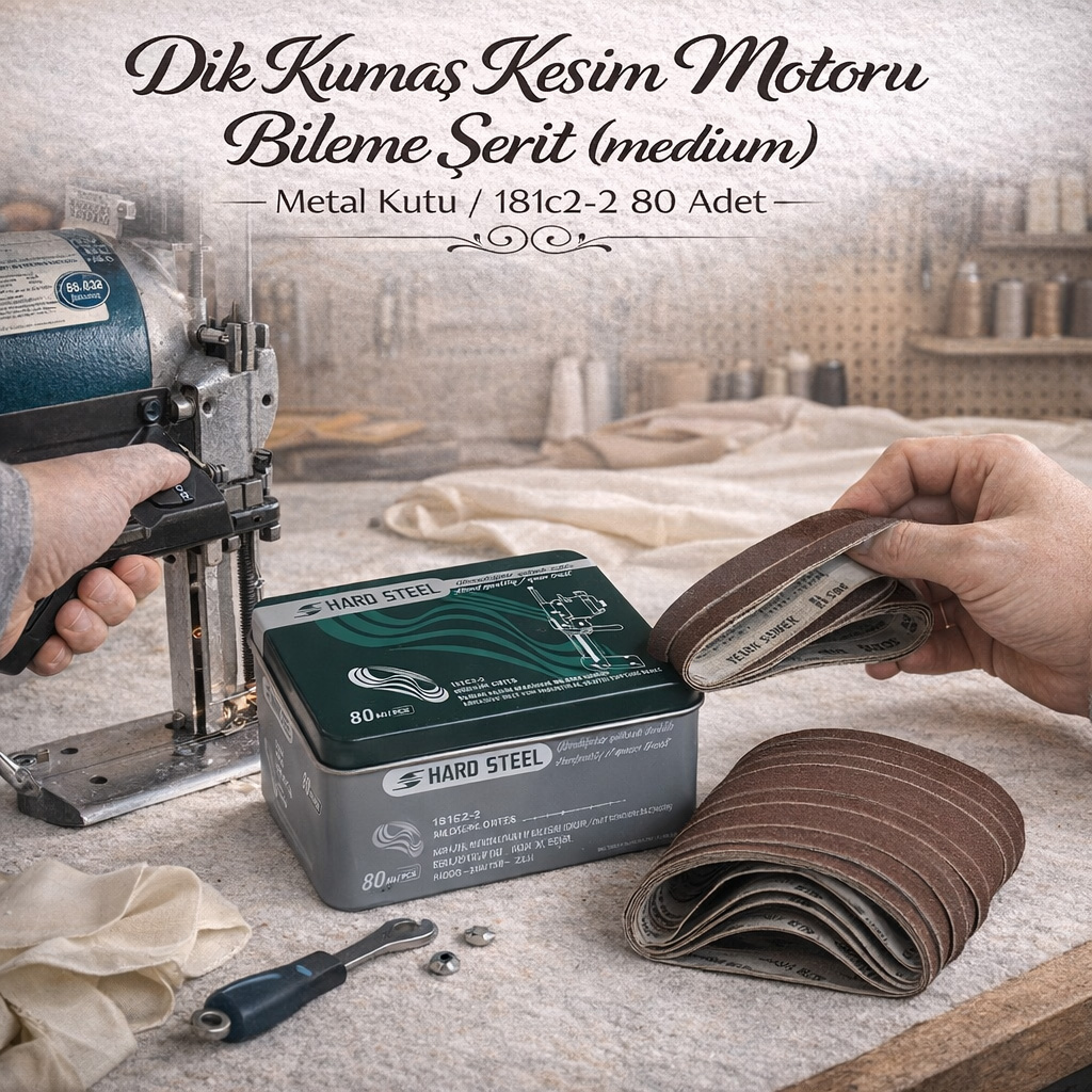 Dik Kuma� Kesim Motoru Bileme �erit (medium) Metal Kutu / 181c2-2 80 Adet