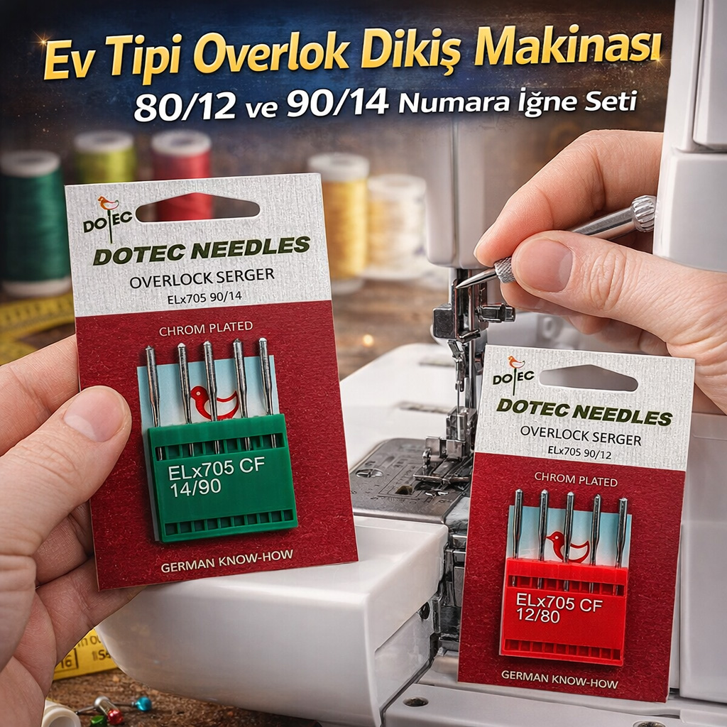 Ev Tipi Overlok Diki� Makinas� 80/12 Ve 90/14 Numara I�ne Seti