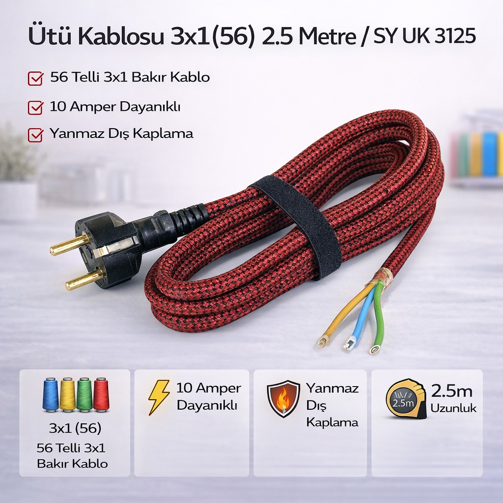 �t� Kablosu 3x1(56) 2.5 Metre / Sy Uk 3125