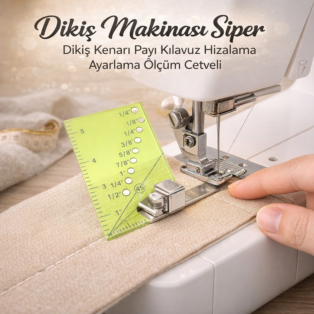 Diki� Makinas� Siper Diki� Kenar� Pay� K�lavuz Hizalama Ayarlama �l��m Cetveli