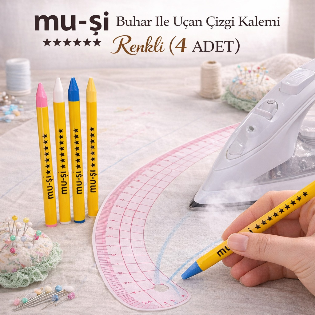 Mu-�i Buhar Ile U�an �izgi Kalemi Renkli
