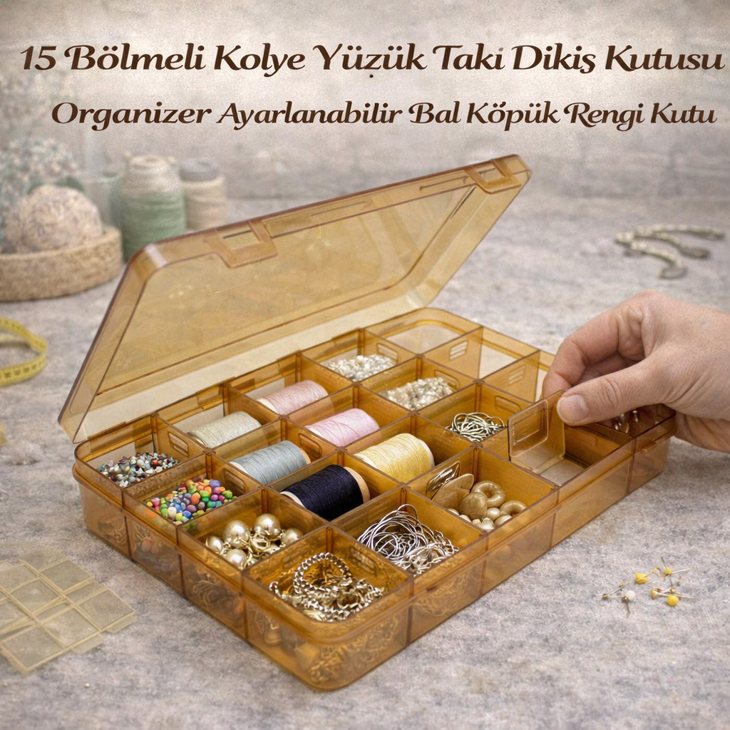 15 b�lmeli plastik kutu