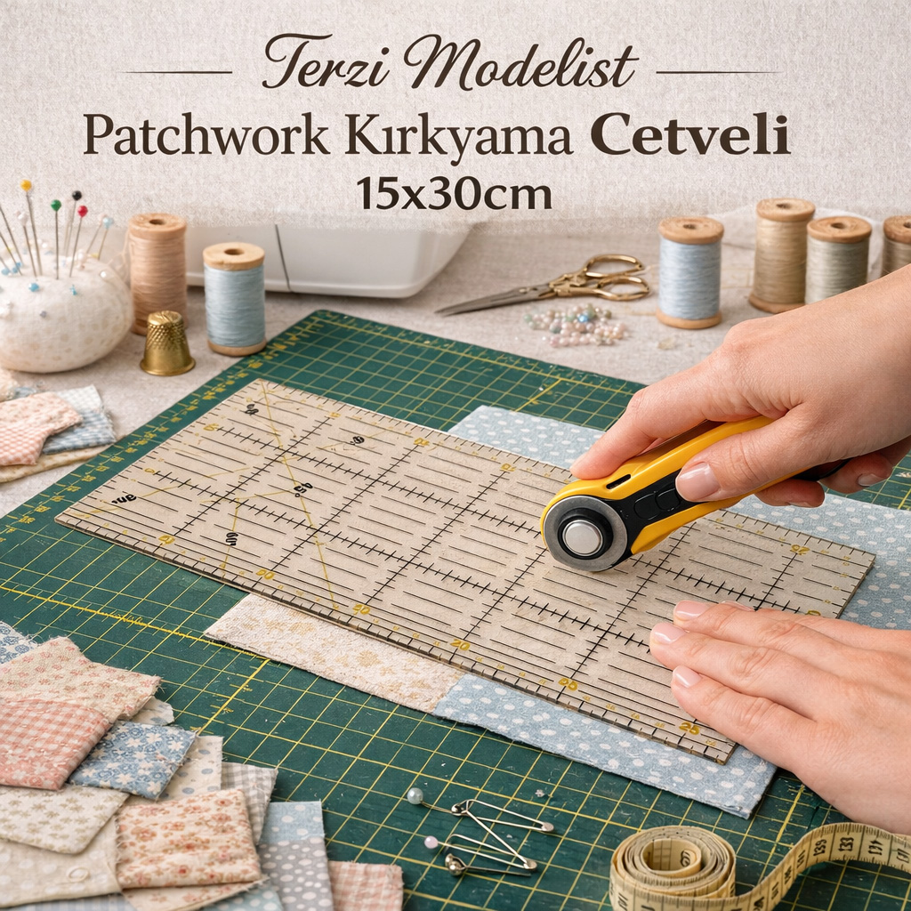Terzi Modelist Patchwork K�rkyama Cetveli 15x30cm