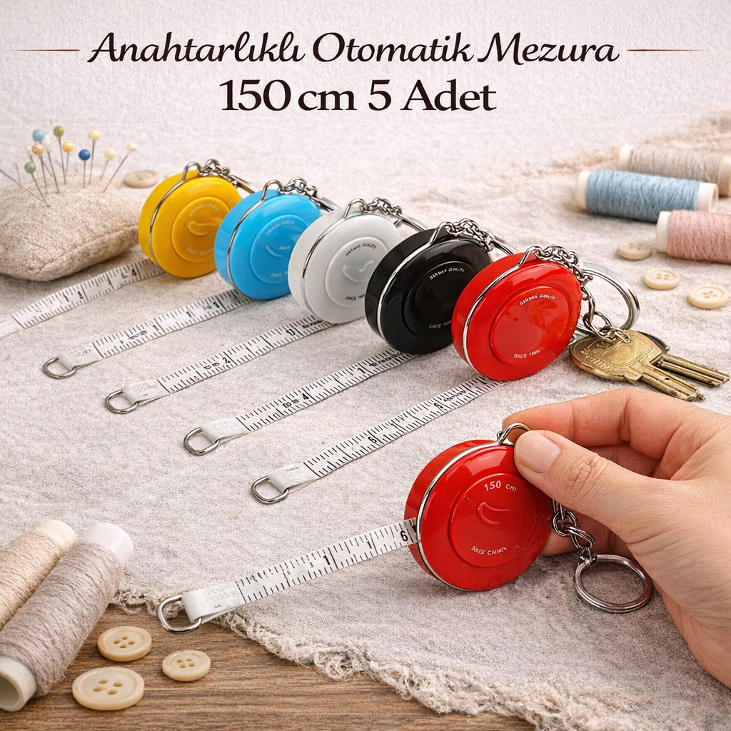 Anahtarl�kl� Otomatik Mezura 150 cm 5 Adet
