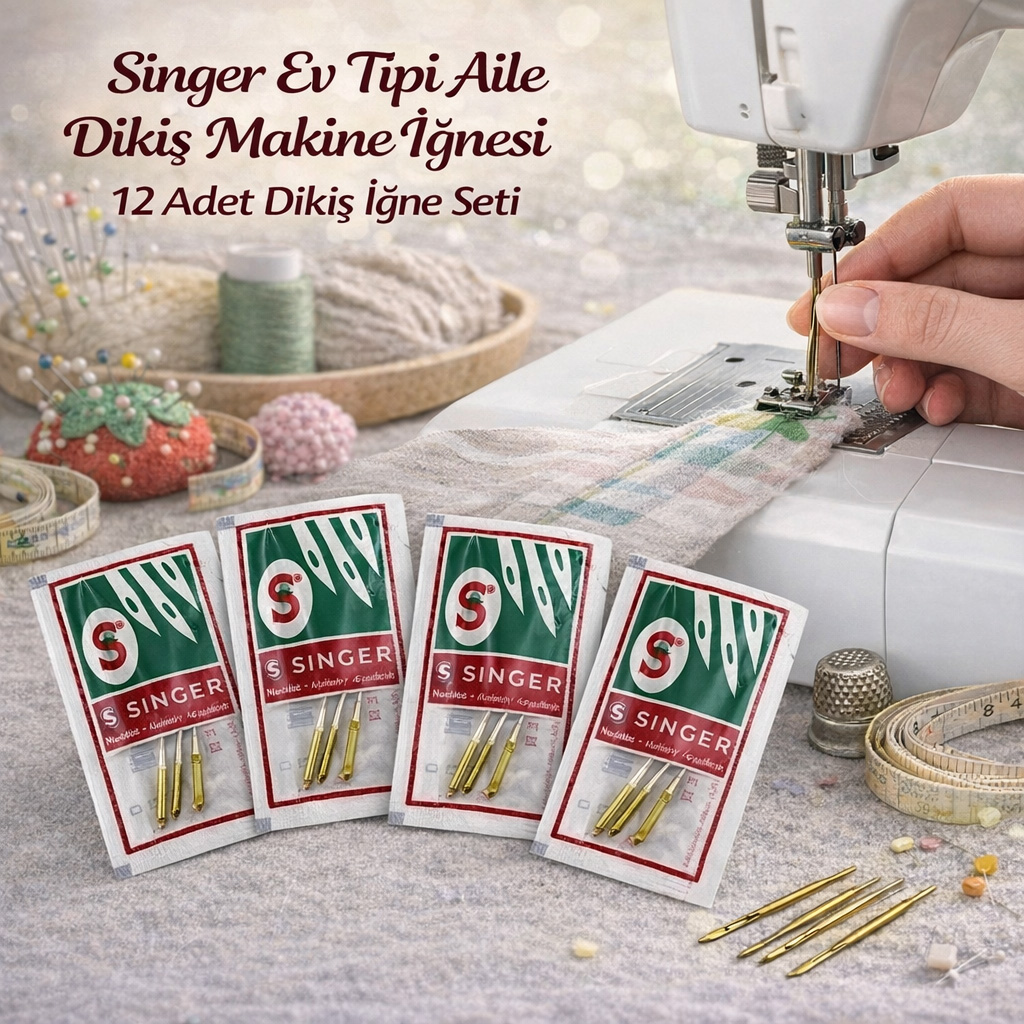 Singer Ev Tipi Aile Diki� Makine I�nesi 12 Adet Diki� I�ne Seti