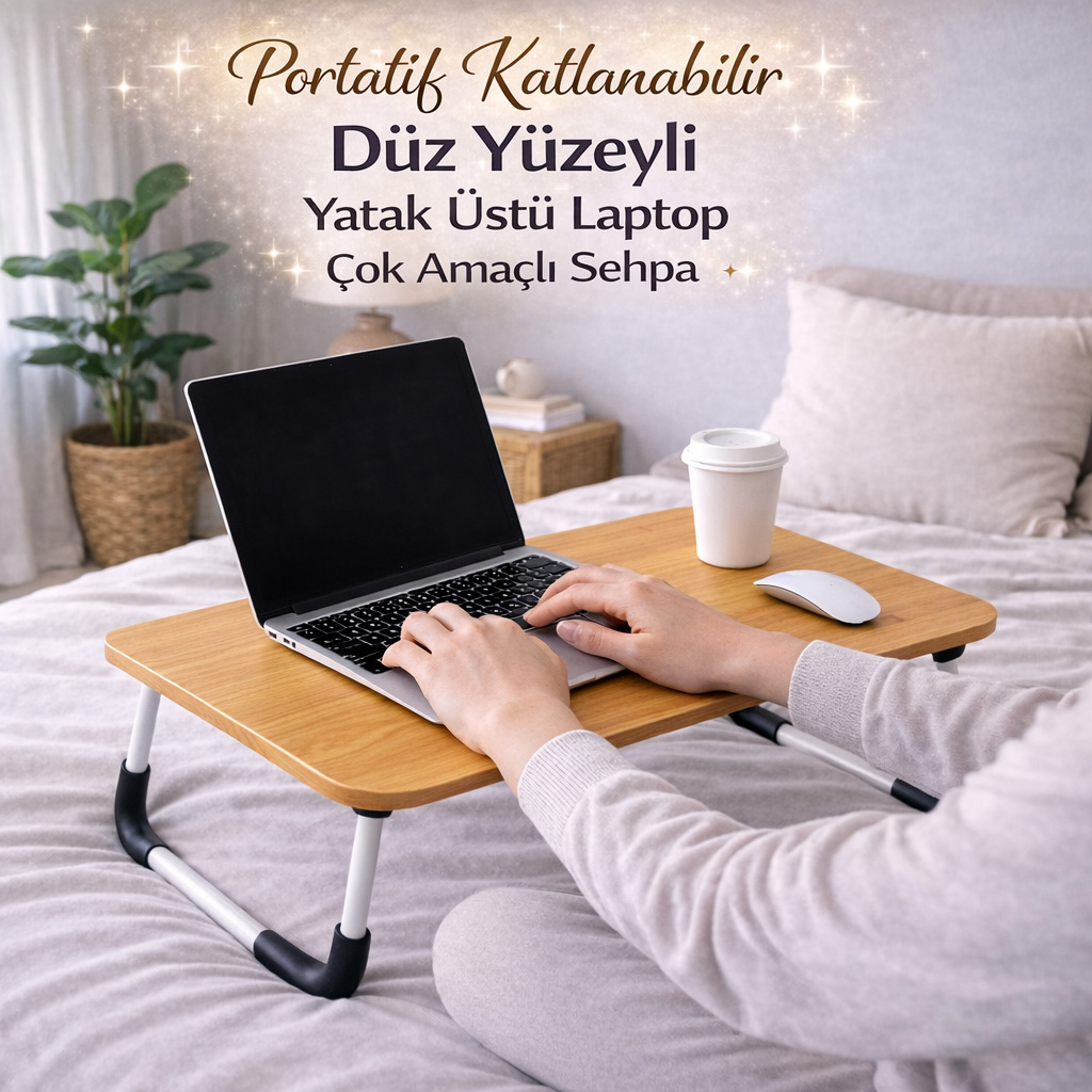 Laptop Sehpas� Masas� Katlanabilir Yatak Koltuk �st� Kahvalt� Bilgisayar Sehpas�