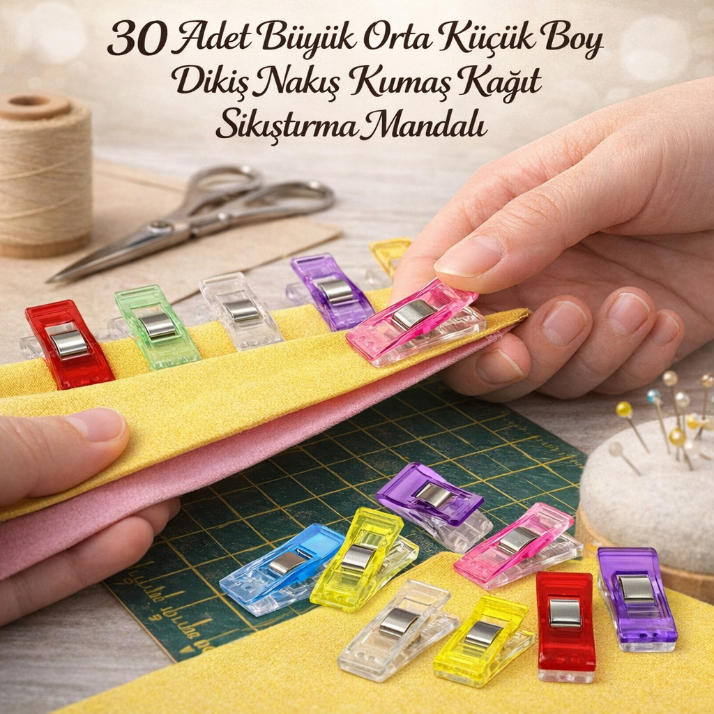 30 Adet B�y�k Orta K���k Boy Diki� Nak�� Kuma� Ka��t S�k��t�rma Mandal�