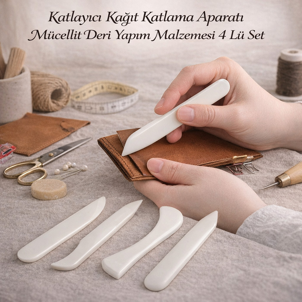 Katlay�c� Ka��t Katlama Aparat� M�cellit Deri Yap�m Malzemesi 4 L� Set