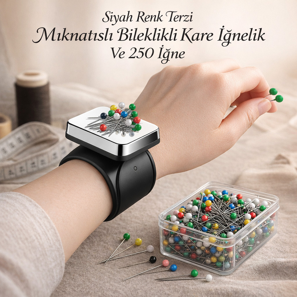 Siyah renk terzi m�knat�sl� bileklik