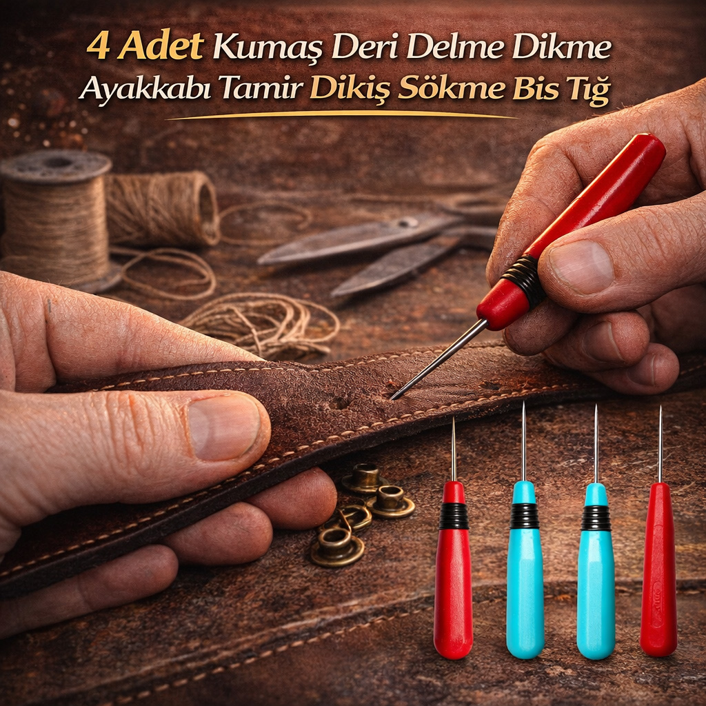 4 Adet Kuma� Deri Delme Dikme Ayakkab� Tamir Diki� S�kme Bis T��
