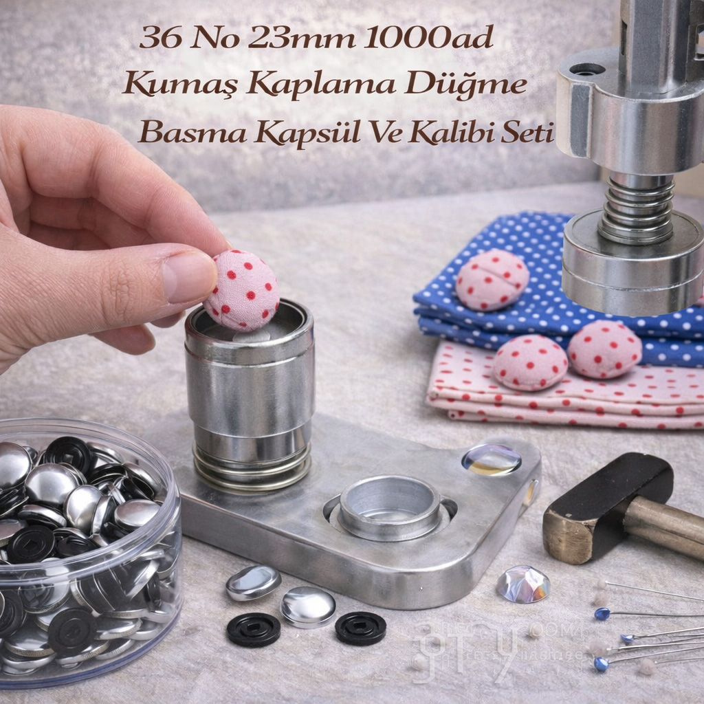 36 No 23mm 1000ad Kuma� Kaplama D��me Basma Kaps�l Ve Kal�b� Seti