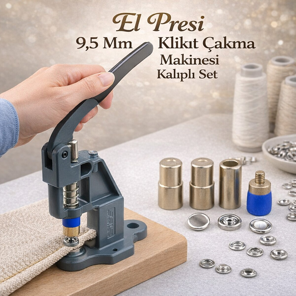 El Presi 9,5 Mm Klik�t �akma Makinesi Kal�pl� Set