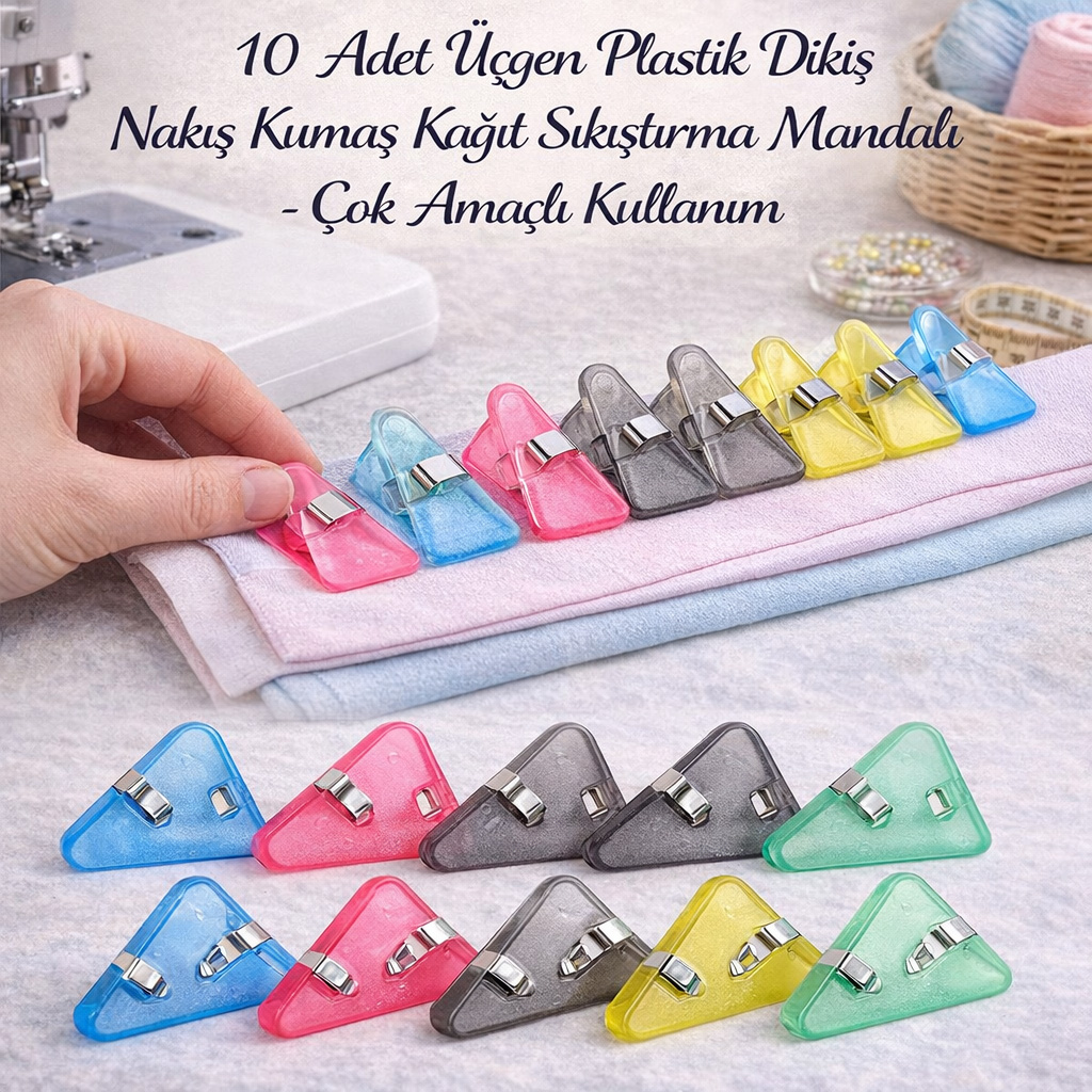 10 Adet ��gen Plastik Diki� Nak�� Kuma� Ka��t S�k��t�rma Mandal� - �ok Ama�l� Kullan�m