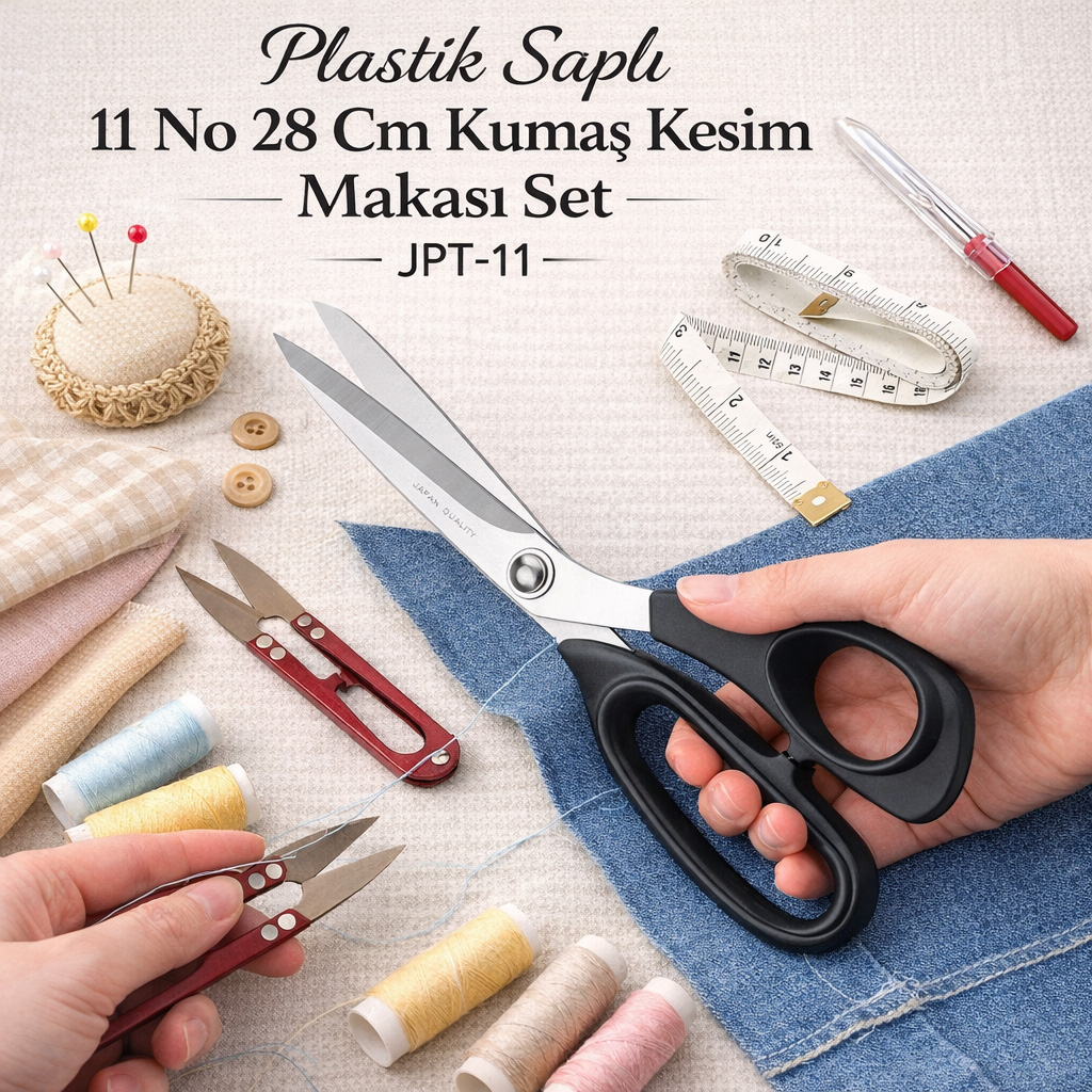 Plastik Sapl� 11 No 28 Cm Kuma� Kesim Makas� Set JPT-11