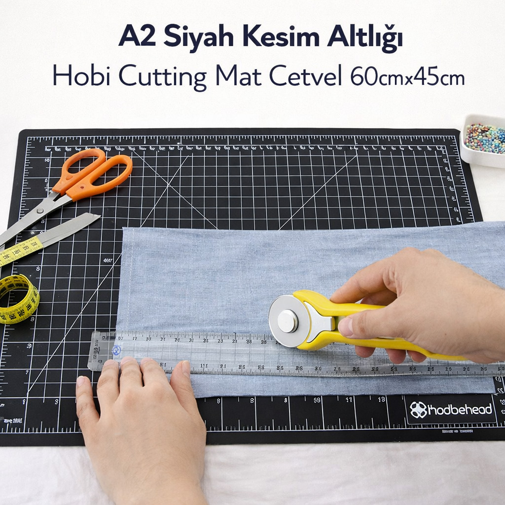 A2 Siyah Kesim Altl��� Hobi Cutting Mat Cetvel 60cmx45cm